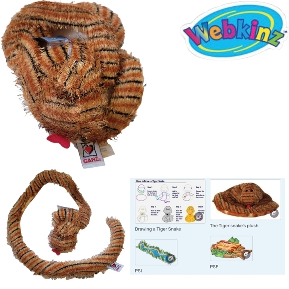 WEBKINZ GANZ Reptiles Bundle of 4 Plush New w Codes/ Tag Snake Croc Lizard Gecko - Picture 5 of 5